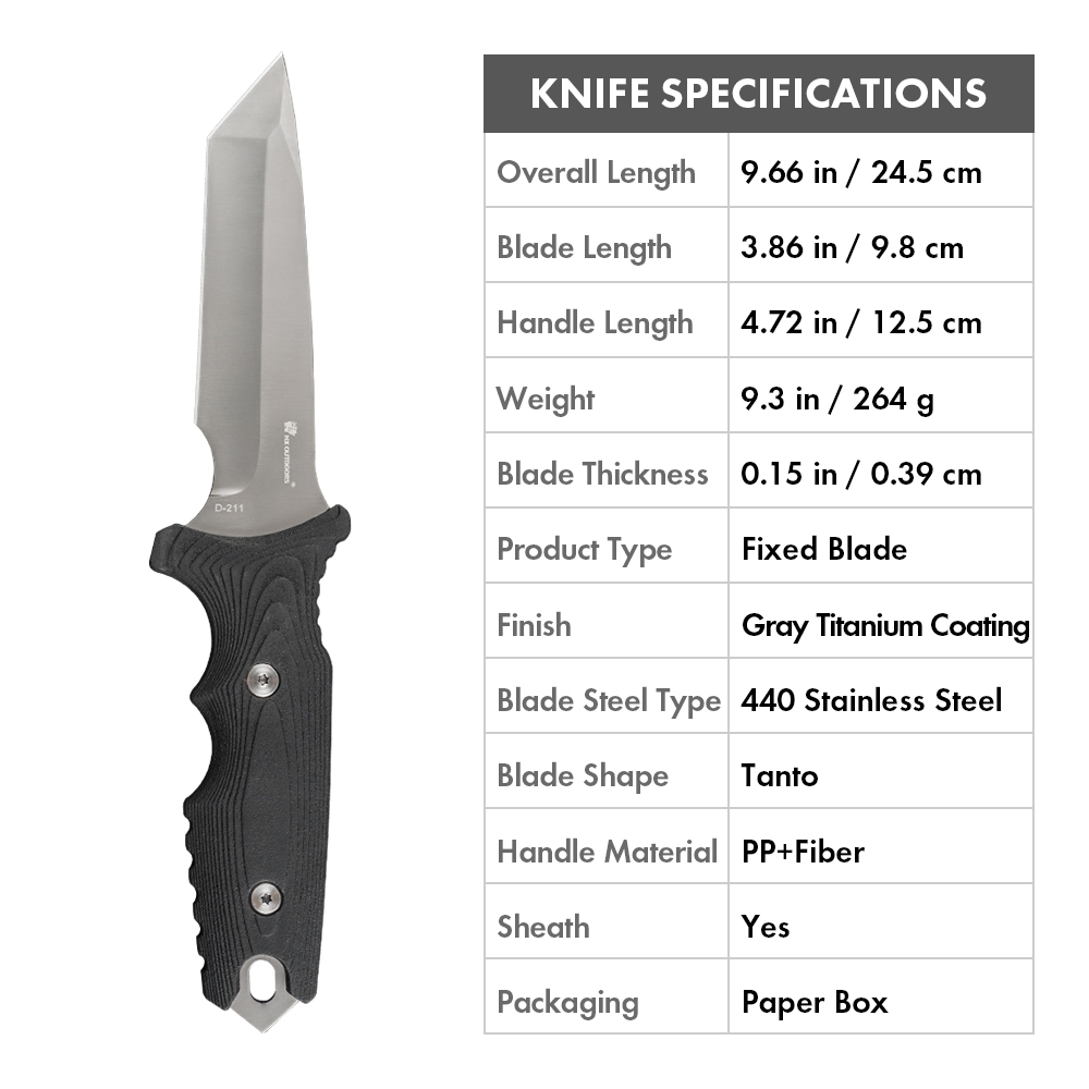 Survival Fixed Blade Knife EDC - Dive Knife Titanium recension och pris